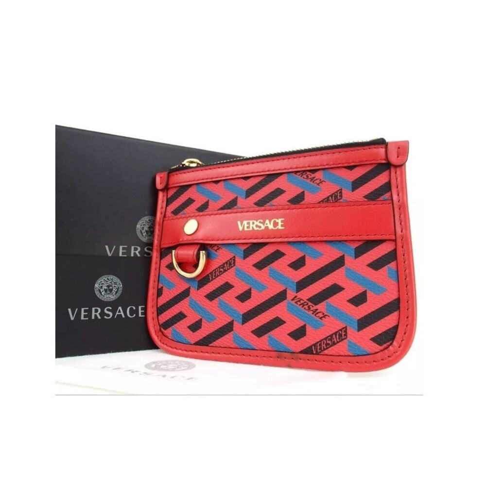 812. Versace Black Leather Pouch with Belt Slots